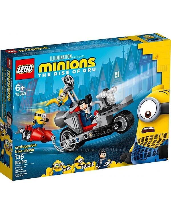 Lego Minions Невероятная погоня на мотоцикле 75549