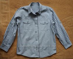 Рубашка хлопковая с длинным рукавом Matalan 8-9 лет 134-140 см.