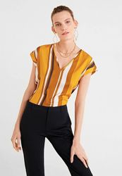 Атласная блузка с принтом и трикотажной спинкой Mango - S, M, XL