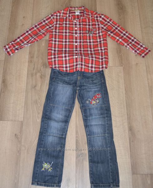 Стильный комплект Gymboree джинсы и рубашка 8-9 лет