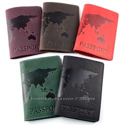 Обкладинка шкіряна на паспорт карта