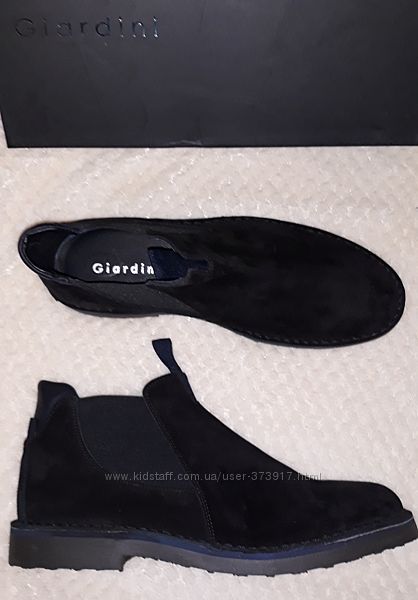 Модельные ботинки GIARDINI, Италия, чёрная замша р. 44, 45