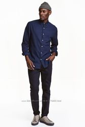 H&M синие чёрные брюки 40р
