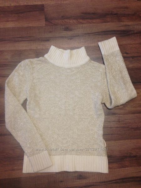 Кофточка для девочки, вязанная с люриксом, р. 128-134, очень теплая