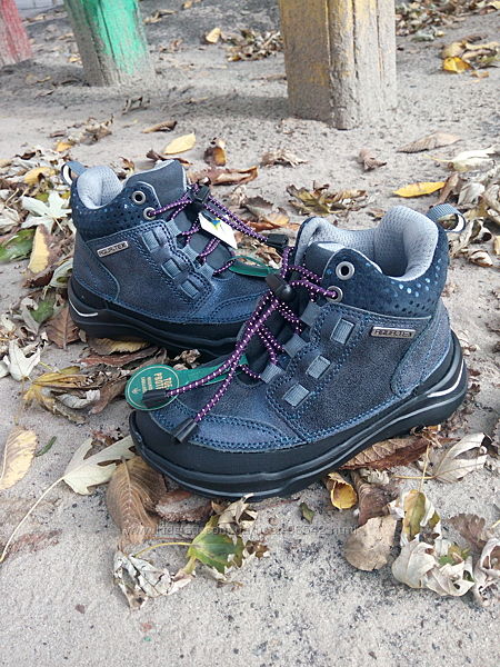 Водостойкие кожаные осенние ботинки AQUA-TEX F61-111C на девочку от DDSTEP