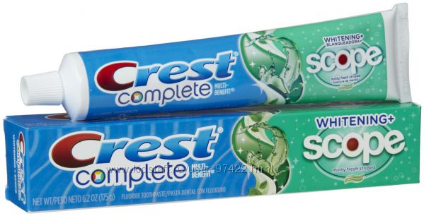 Многофункциональная Crest Complete Whitening Plus Scope Toothpaste - Minty 