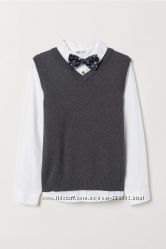 Комплект H&M - рубашка, жилет, бабочка