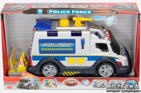 Полицейская машина со звуковыми и световыми эффектами, 33 см Dickie toys   