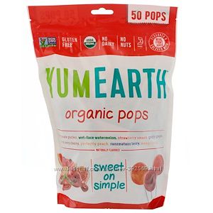 YumEarth органические конфеты на палочке  Ассорти вкусов.