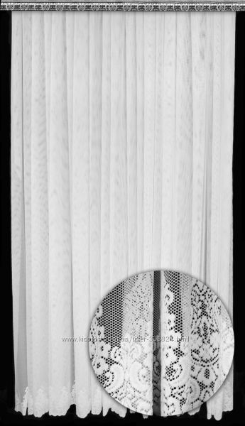 Красивая гипюр турецкая тюль Мадонна, 2018, 4 оттенка. Купон по низу  