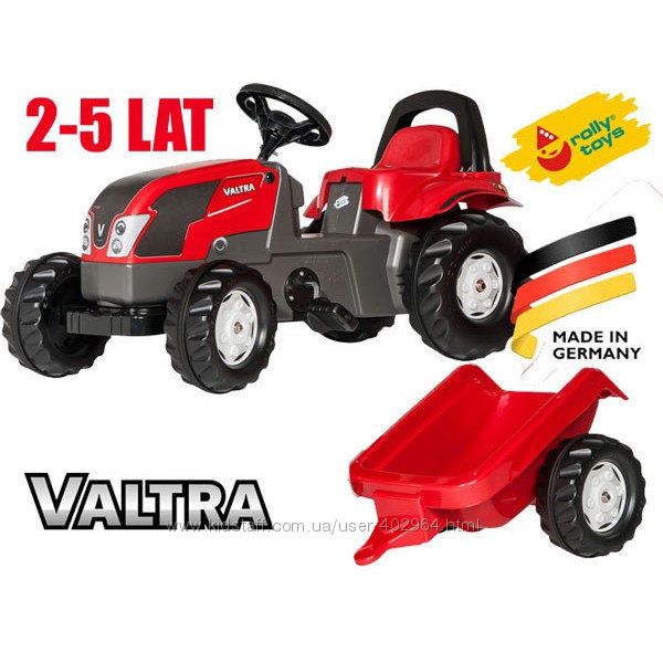 Трактор педальный с прицепом Rolly toys Kid Valtra 012527