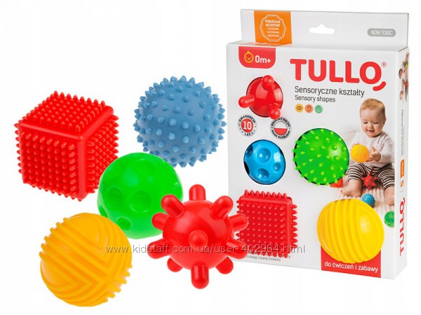 Сенсорные формы мячики кубики 5 шт TULLO 458
