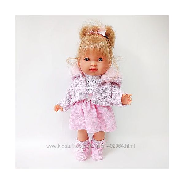 Испанская Кукла LLORENS Валерия блондинка в розовом костюме 28032  28 см