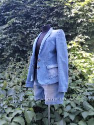 Женский джинсовый костюм Massimo Dutti, пиджак и шорты.