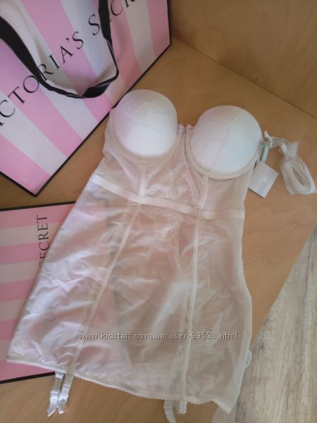 Великолепный подарок невесте 34С-боди с подвязками  Victorias Secret