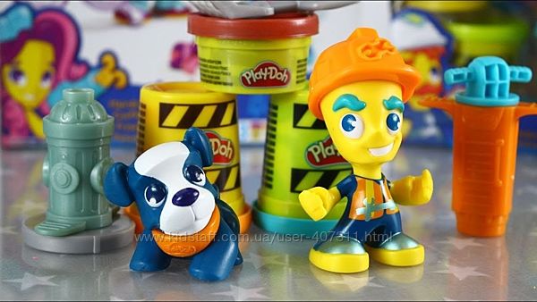 набор Hasbro Play-Doh Town B5973 B5972 плей до дорожный рабочий