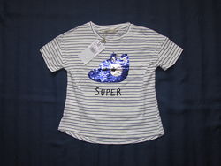 Стильная футболка MANGO с пайетками,4-5 лет