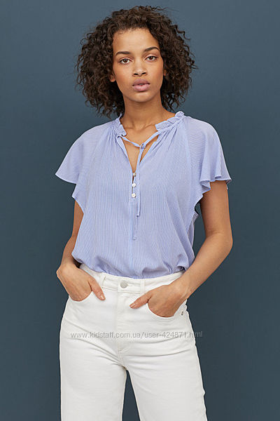  H&M женская блузка в полоску вискоза s, m, l оригинал