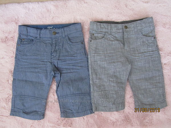 Легкие капри и джинсовые шорты для лета H&M мальчикам 104-116см в наличии