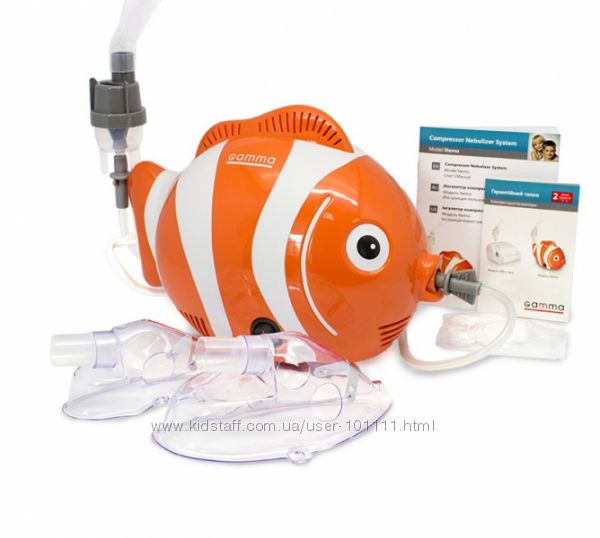 Компрессорный небулайзер ингалятор Gamma Рыбка Nemo - Гарантия