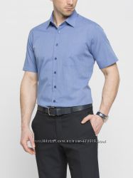 мужская рубашка с коротким рукавом LC WAIKIKI темно-голубого цвет