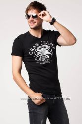 фирменная мужская футболка DE FACTO с надписью Crab cramp