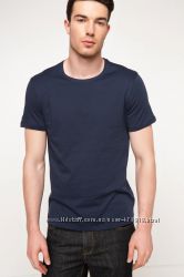 фирменная мужская футболка DE FACTO темно-синего цвета