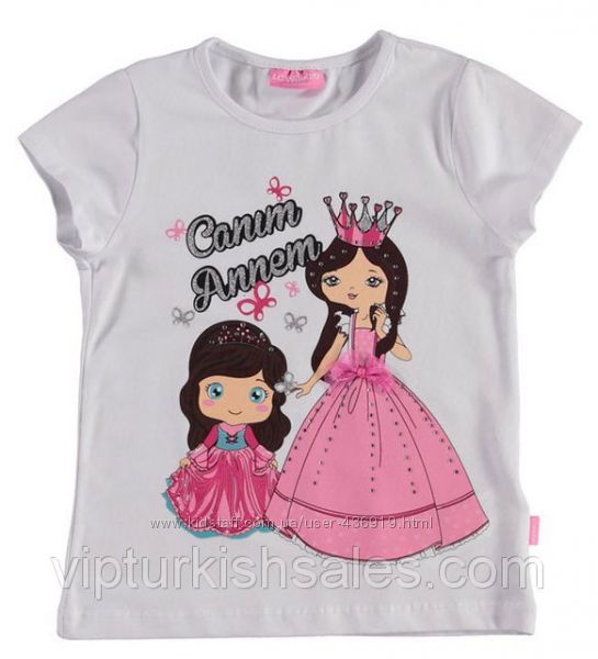 белая футболка для девочки LC Waikiki с двумя принцесами