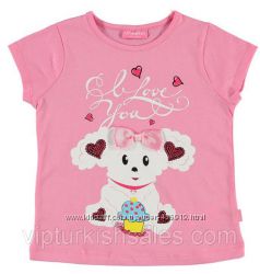 розовая футболка для девочки LC Waikiki с овечкой на груди