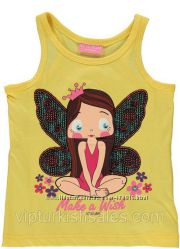 желтая майка для девочки LC Waikiki с феей на груди