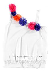 белая майка для девочки LC Waikiki на одно плече с цветами