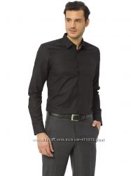 мужская рубашка черная LC Waikiki  ЛС Вайкики на черных пуговицах с длинны