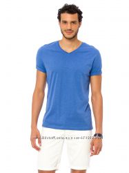 мужская футболка голубая Lc Waikiki  Лс Вайкики с V-образным вырезом