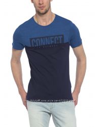 мужская футболка синяя Lc Waikiki с надписью Connect to network