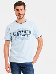 голубая мужская футболка LC Waikiki  ЛС Вайкики Travel Away