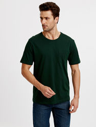 зеленая мужская футболка LC Waikiki / ЛС Вайкики с карманом на груди