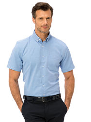голубая мужская рубашка LC Waikiki с коротким рукавом, с синим принтом