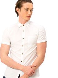 белая мужская рубашка LC Waikiki с пуговицами цвета слоновой кости