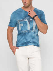 мужская футболка голубая Lc Waikiki / Лс Вайкики с надписью FTR