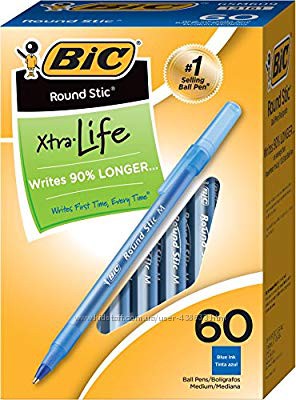 BIC Round Stic Xtra Life Ballpoint Pen, Medium Point 1. 0mm