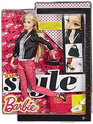 Barbie Style Doll, Black and Silver Jacket