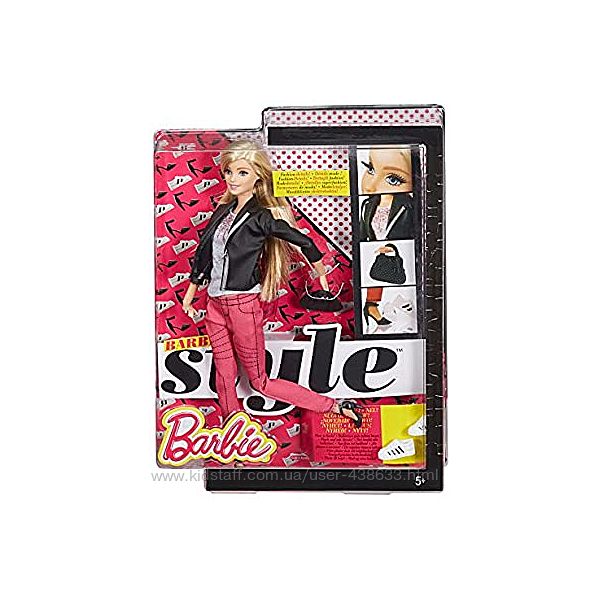 Barbie Style Doll, Black and Silver Jacket