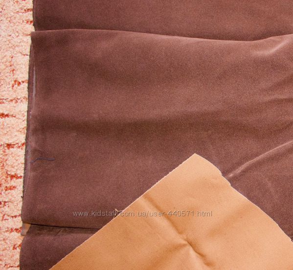 Замша на текстильной основе, цвет коричневый 100х78см