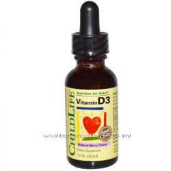 Киев витамин Д3 со вкусом ягод ChildLife Essentials Vitamin D3