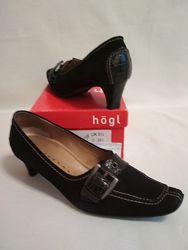 Элегантные  женские туфли замшевые с пряжкой, Hogl, Австрия