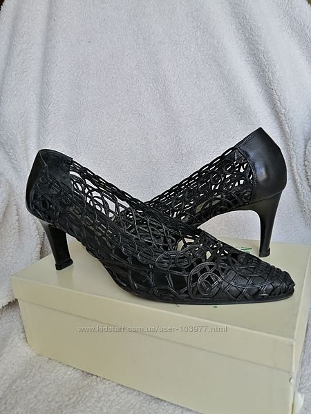 Элегантные ажурные женские кожаные туфли, Moda di Fausto, Италия