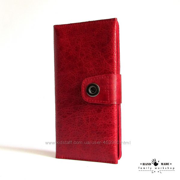Красный клатч-кошелек  из натуральной кожи ручной работы. Видео