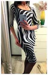 Платье животный принт зебра от Roberto Cavalli. Оригинал.