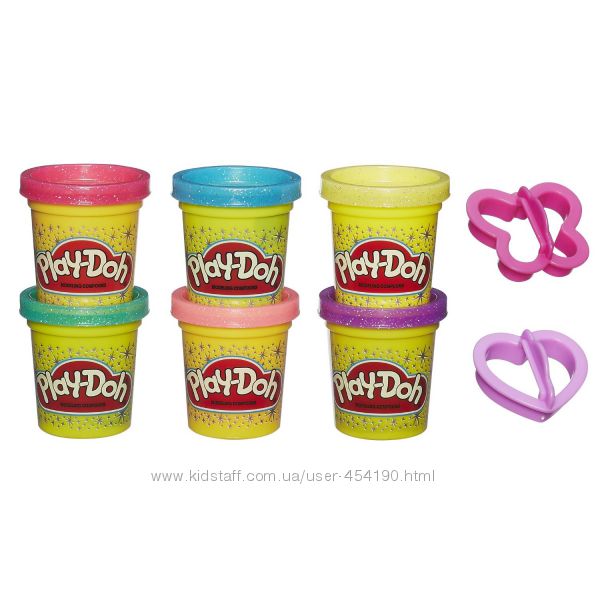 Плей-До набор пластилина 6 цветов Блестящая коллекция Play-Doh A5417 Hasbro