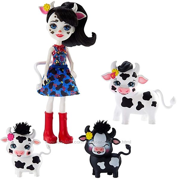 Энчантималс Семья телят и кукла корова Кэмбри Коровка Enchantimals GJX44
